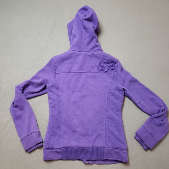 Fox zip up hoodie quilted lining thick y2k Size Large embroidered logo - Picture 2 of 16